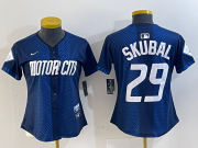 Cheap Women's Detroit Tigers #29 Tarik Skubal 2024 Navy City Connect Cool Base Limited Stitched Jersey