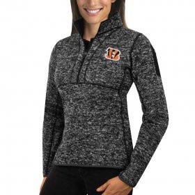 Wholesale Cheap Arizona Coyotes Antigua Women\'s Fortune 1/2-Zip Pullover Sweater Charcoal