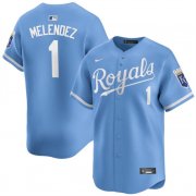 Cheap Men's Kansas City Royals #1 MJ Melendez Light Blue Alternate Limited Stitched Baseball Jersey