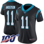 Wholesale Cheap Nike Panthers #11 Robby Anderson Black Team Color Women's Stitched NFL 100th Season Vapor Untouchable Limited Jersey