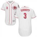 Wholesale Cheap Reds #3 Scooter Gennett White Flexbase Authentic Collection Stitched MLB Jersey