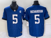 Wholesale Cheap Men's Indianapolis Colts #5 Anthony Richardson Royal 2023 FUSE Indiana Nights Limited Stitched Jersey