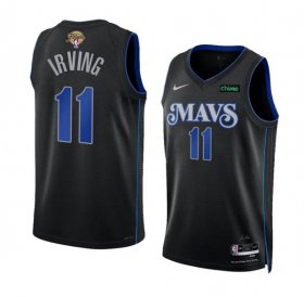 Cheap Men\'s Dallas Mavericks #11 Kyrie Irving Black 2024 Finals City Edition Stitched Basketball Jersey