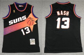 Wholesale Cheap Men\'s Phoenix Suns #13 Steve Nash Black Gold NBA Hardwood Classics Soul Swingman Throwback Jersey