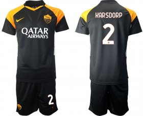 Wholesale Cheap Men 2020-2021 club Roma away 2 black Soccer Jerseys