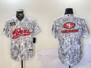 Cheap Men's San Francisco 49ers Blank Arctic Camo 2024 Salute to Service Stitched Baseball Jerseys