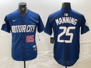 Cheap Men's Detroit Tigers #25 Matt Manning Number 2024 Navy City Connect Cool Base Limited Stitched Jersey