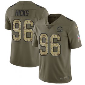 Wholesale Cheap Nike Bears #96 Akiem Hicks Olive/Camo Men\'s Stitched NFL Limited 2017 Salute To Service Jersey