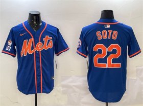 Cheap Men\'s New York Mets #22 Juan Soto Royal 2025 Spring Training Alternate Limited Stitched Baseball Jersey