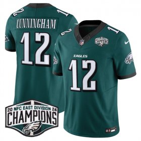 Cheap Men\'s Philadelphia Eagles #12 Randall Cunningham Green 2024 New NFC East Champions F.U.S.E. Vapor Untouchable Limited Stitched Football Jersey