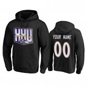 Wholesale Cheap Baltimore Ravens Custom Men's Black Team 25th Season Pullover Hoodie