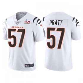 Wholesale Cheap Men\'s Cincinnati Bengals #57 Germaine Pratt 2022 White Super Bowl LVI Vapor Limited Stitched Jersey