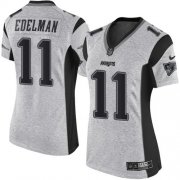 Wholesale Cheap Nike Patriots #11 Julian Edelman Gray Women's Stitched NFL Limited Gridiron Gray II Jersey