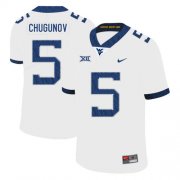 Wholesale Cheap West Virginia Mountaineers 5 Chris Chugunov White College Football Jersey