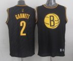 Wholesale Cheap Brooklyn Nets #2 Kevin Garnett Revolution 30 Swingman 2014 Black With Gold Jersey