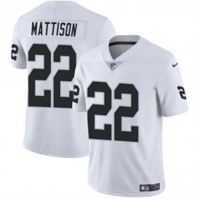 Cheap Men\'s Las Vegas Raiders #22 Alexander Mattison White 2024 Vapor Football Stitched Jersey