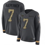 Wholesale Cheap Nike 49ers #7 Colin Kaepernick Anthracite Salute to Service Women's Stitched NFL Limited Therma Long Sleeve Jersey