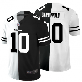 Cheap San Francisco 49ers #10 Jimmy Garoppolo Men\'s Black V White Peace Split Nike Vapor Untouchable Limited NFL Jersey