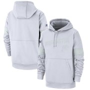 Wholesale Cheap Washington Redskins Nike NFL 100 2019 Sideline Platinum Therma Pullover Hoodie White