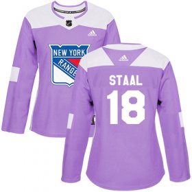 Wholesale Cheap Adidas Rangers #18 Marc Staal Purple Authentic Fights Cancer Women\'s Stitched NHL Jersey