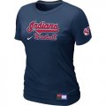 Wholesale Cheap Women's Nike Cleveland Indians Short Sleeve Practice T-Shirt Dark Blue