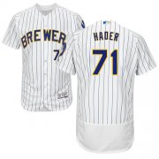 Wholesale Cheap Brewers #71 Josh Hader White Strip Flexbase Authentic Collection Stitched MLB Jersey