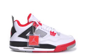 Wholesale Cheap Womens Jordan 4 Shoes white/black/red