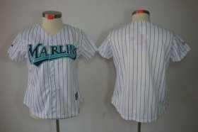 Wholesale Cheap Marlins Blank White Women\'s Fashion Stitched MLB Jersey