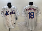 Cheap Men's New York Mets #18 Darryl Strawberry White 2025 Spring Training Cool Base Stitched Baseball Jersey