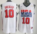 Wholesale Cheap 1992 Olympics Team USA #10 Clyde Drexler White Swingman Jersey