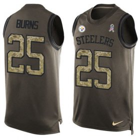 Wholesale Cheap Nike Steelers #25 Artie Burns Green Men\'s Stitched NFL Limited Salute To Service Tank Top Jersey