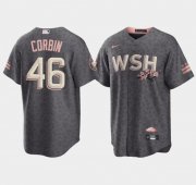 Wholesale Cheap Men's Washington Nationals #46 Patrick Corbin 2022 Grey City Connect Cherry Blossom Cool Base Stitched Jersey