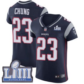 Wholesale Cheap Nike Patriots #23 Patrick Chung Navy Blue Team Color Super Bowl LIII Bound Men\'s Stitched NFL Vapor Untouchable Elite Jersey