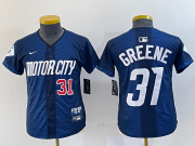 Cheap Youth Detroit Tigers #31 Riley Greene 2024 Navy City Connect Cool Base Limited Stitched Jerseys