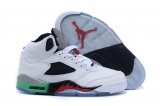 Wholesale Cheap Air Jordan 5 Retro Shoes White/red-green-black