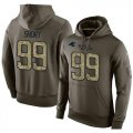 Wholesale Cheap NFL Men's Nike Carolina Panthers #99 Kawann Short Stitched Green Olive Salute To Service KO Performance Hoodie