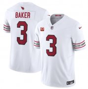 Wholesale Cheap Men's Arizona Cardinals #3 Budda Baker White 2023 F.U.S.E. With 4-Star C Patch Vapor Untouchable F.U.S.E. Limited Football Stitched Jersey