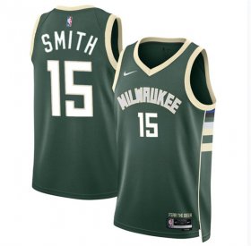 Men\'s Milwaukee Bucks #15 Tyler Smith Green 2024 Draft Icon Edition Stitched Basketball Jersey