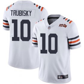 Wholesale Cheap Nike Bears #10 Mitchell Trubisky White Alternate Men\'s Stitched NFL Vapor Untouchable Limited 100th Season Jersey