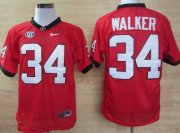 Wholesale Cheap Georgia Bulldogs #34 Herschel Walker Red Jersey