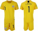 Wholesale Cheap Chile #1 C.Bravo Yellow Goalkeeper Soccer Country Jersey