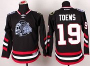 Wholesale Cheap Blackhawks #19 Jonathan Toews Black(White Skull) 2014 Stadium Series Stitched Youth NHL Jersey