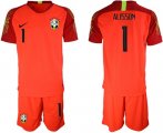 Wholesale Cheap Brazil #1 Alisson Red Goalkeeper Soccer Country Jersey