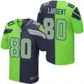 Wholesale Cheap Nike Seahawks #80 Steve Largent Steel Blue/Green Men's Stitched NFL Elite Split Jersey