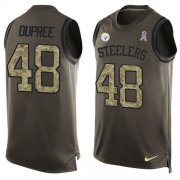 Wholesale Cheap Nike Steelers #48 Bud Dupree Green Men's Stitched NFL Limited Salute To Service Tank Top Jersey