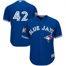 Wholesale Cheap Toronto Blue Jays #42 Majestic 2019 Jackie Robinson Day Official Cool Base Jersey Royal