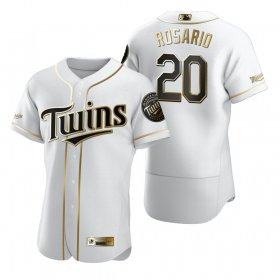 Wholesale Cheap Minnesota Twins #20 Eddie Rosario White Nike Men\'s Authentic Golden Edition MLB Jersey