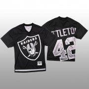 Wholesale Cheap NFL Las Vegas Raiders #42 Cory Littleton Black Men's Mitchell & Nell Big Face Fashion Limited NFL Jersey