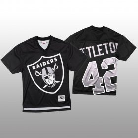 Wholesale Cheap NFL Las Vegas Raiders #42 Cory Littleton Black Men\'s Mitchell & Nell Big Face Fashion Limited NFL Jersey