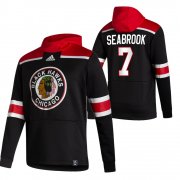 Wholesale Cheap Chicago Blackhawks #7 Brent Seabrook Adidas Reverse Retro Pullover Hoodie Black